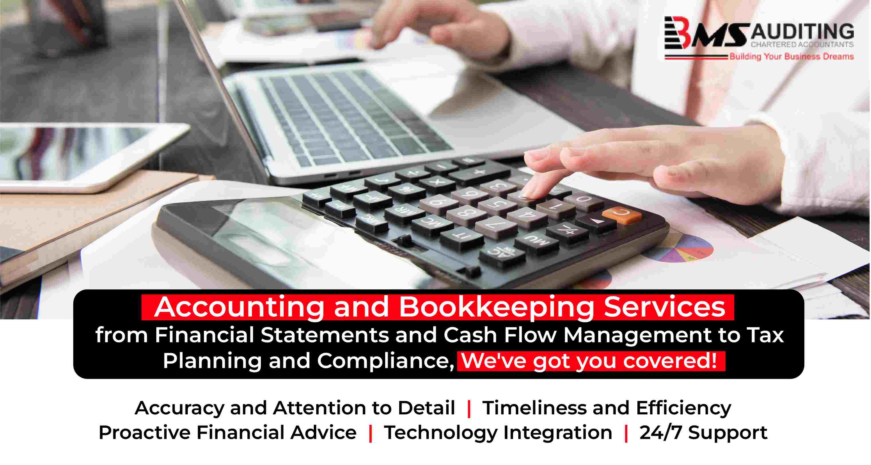 image with text describing the major significances of Accounting and Bookkeeping services by BMS Auditing