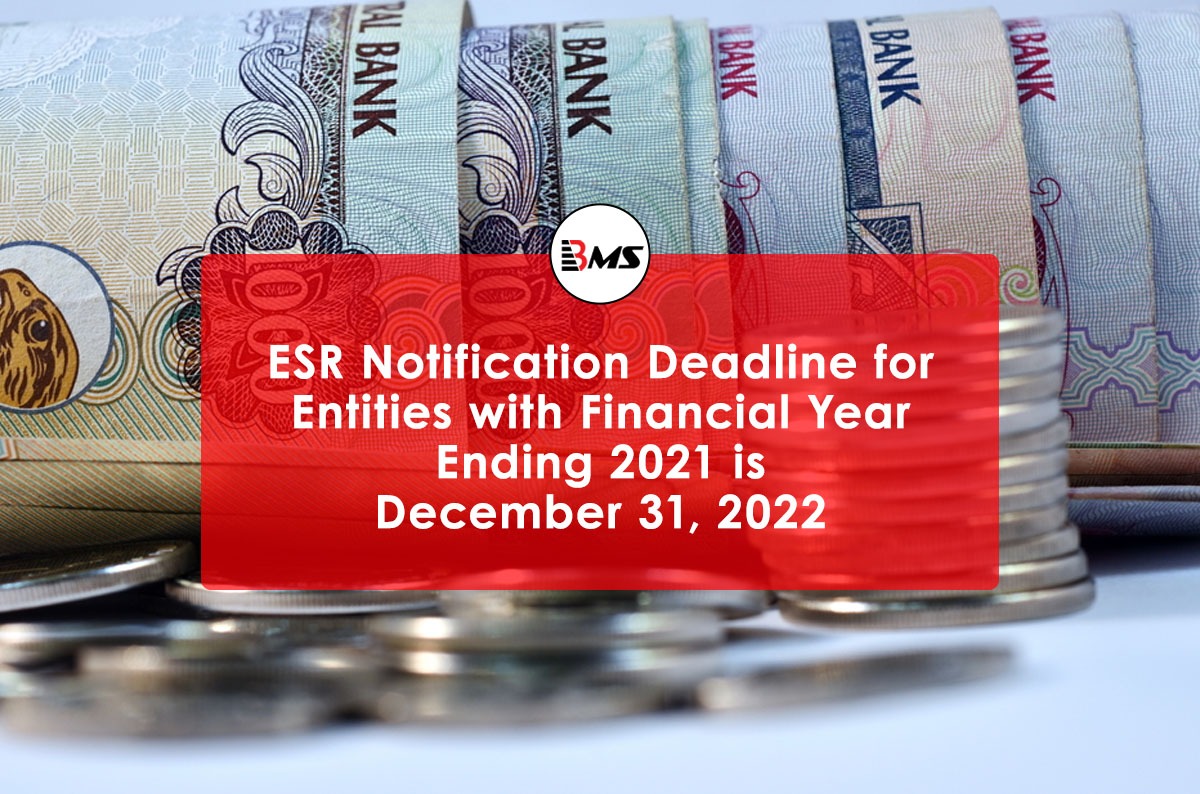 UAE: ESR Notification Deadline for Entities with Financial Year Ending 2021 is December 31, 2022